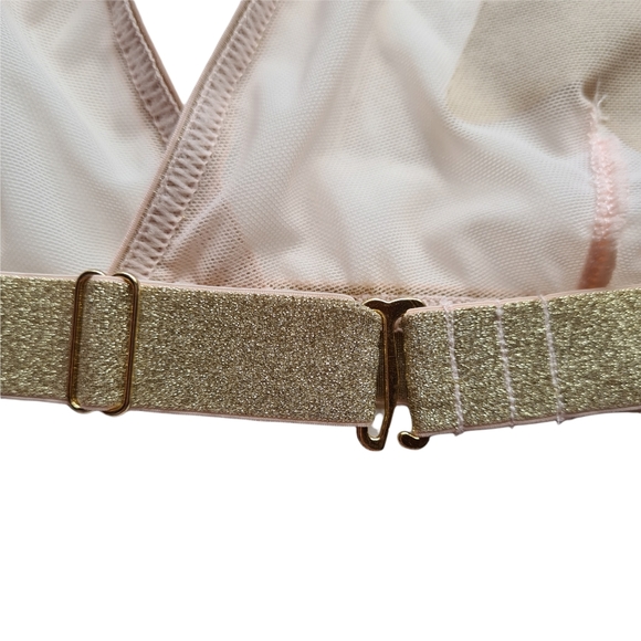 NWT Bras nThings 14 Hanky Panky Light Pink Gold Star Struck Bralet Soft Cup Bra - Picture 5 of 11